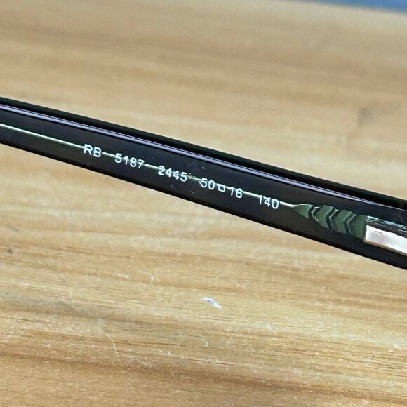Ray-Ban Eyeglasses RB5187 2445 Brown Rectangular Full Rim Frames Only 52-16-140 - Picture 8 of 8